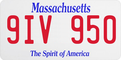 MA license plate 9IV950