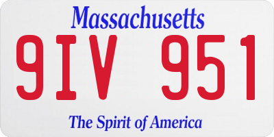 MA license plate 9IV951