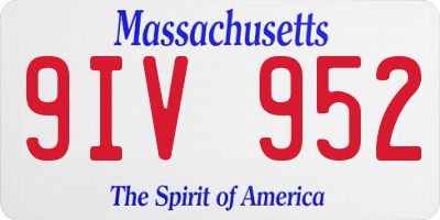 MA license plate 9IV952