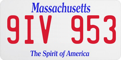 MA license plate 9IV953