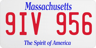 MA license plate 9IV956