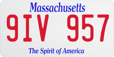 MA license plate 9IV957