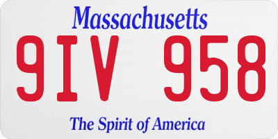 MA license plate 9IV958