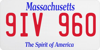 MA license plate 9IV960