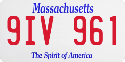 MA license plate 9IV961