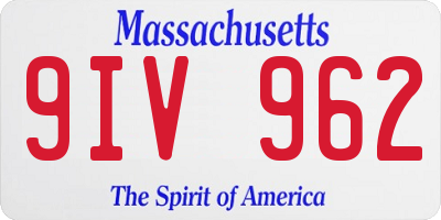 MA license plate 9IV962