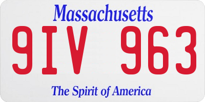 MA license plate 9IV963