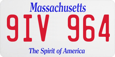MA license plate 9IV964