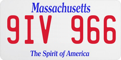 MA license plate 9IV966