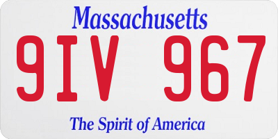 MA license plate 9IV967