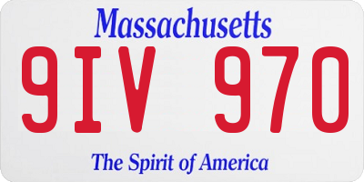 MA license plate 9IV970