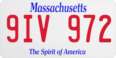 MA license plate 9IV972