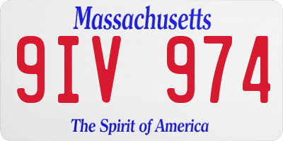 MA license plate 9IV974