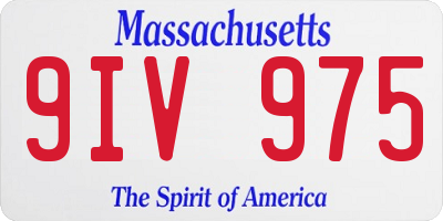 MA license plate 9IV975