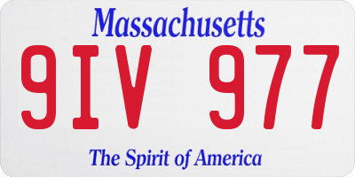 MA license plate 9IV977