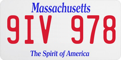 MA license plate 9IV978