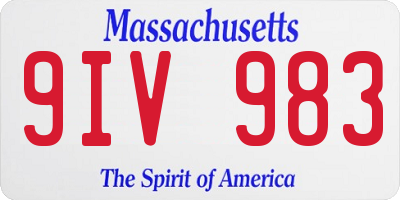 MA license plate 9IV983