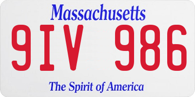 MA license plate 9IV986