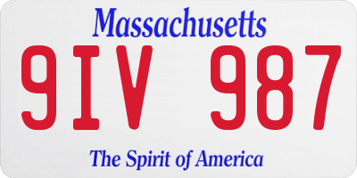MA license plate 9IV987