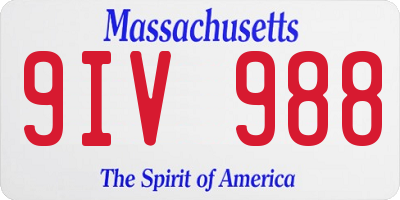 MA license plate 9IV988