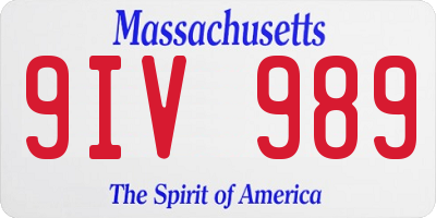 MA license plate 9IV989