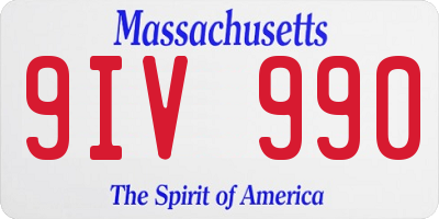 MA license plate 9IV990