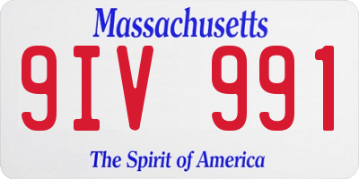 MA license plate 9IV991