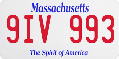 MA license plate 9IV993
