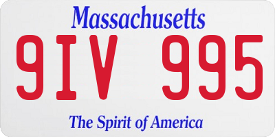 MA license plate 9IV995