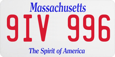 MA license plate 9IV996