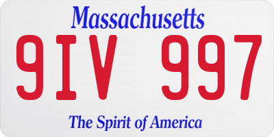 MA license plate 9IV997
