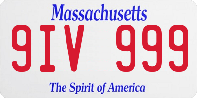 MA license plate 9IV999