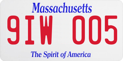 MA license plate 9IW005