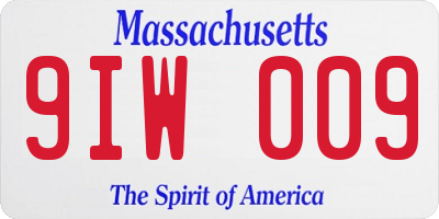 MA license plate 9IW009