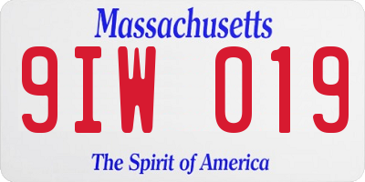 MA license plate 9IW019