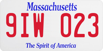MA license plate 9IW023