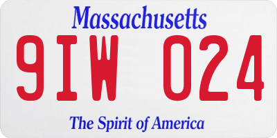MA license plate 9IW024