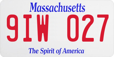 MA license plate 9IW027