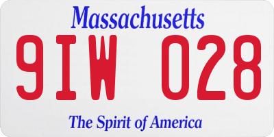 MA license plate 9IW028
