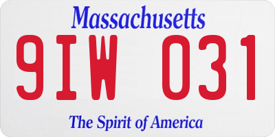 MA license plate 9IW031