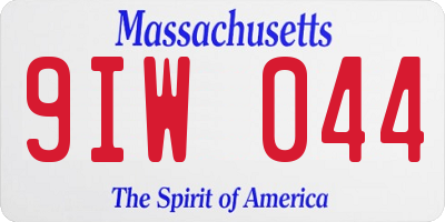 MA license plate 9IW044
