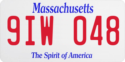 MA license plate 9IW048
