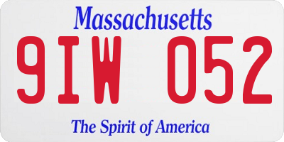 MA license plate 9IW052
