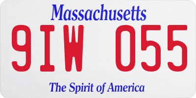 MA license plate 9IW055