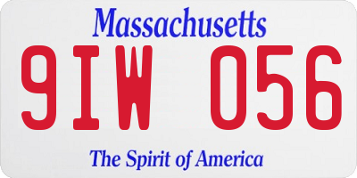 MA license plate 9IW056