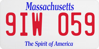 MA license plate 9IW059