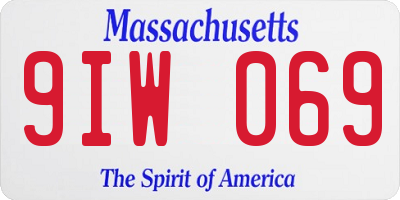 MA license plate 9IW069
