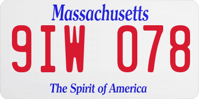 MA license plate 9IW078