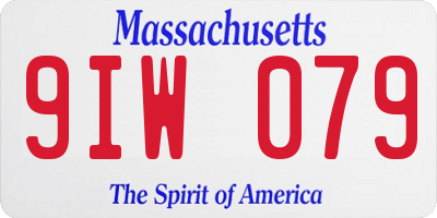 MA license plate 9IW079