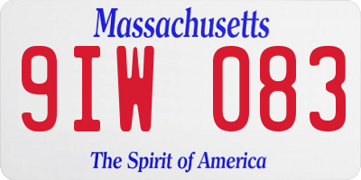 MA license plate 9IW083